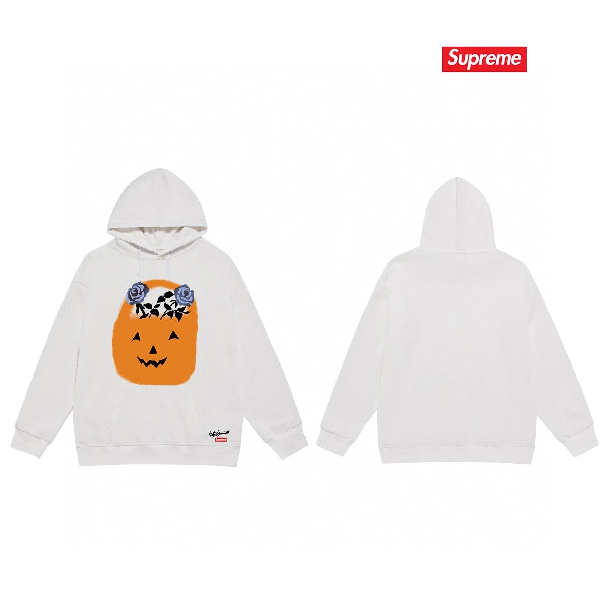 Supreme Hoodies & Sweatshirts Fleece-Lined Hooded Sweatshirt with Fruit Graphic — 44-2 Fleece-lined style