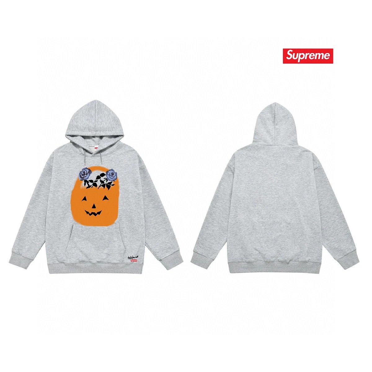 Supreme Hoodies & Sweatshirts Fleece-Lined Hooded Sweatshirt with Fruit Graphic — 44-3 Fleece-lined style