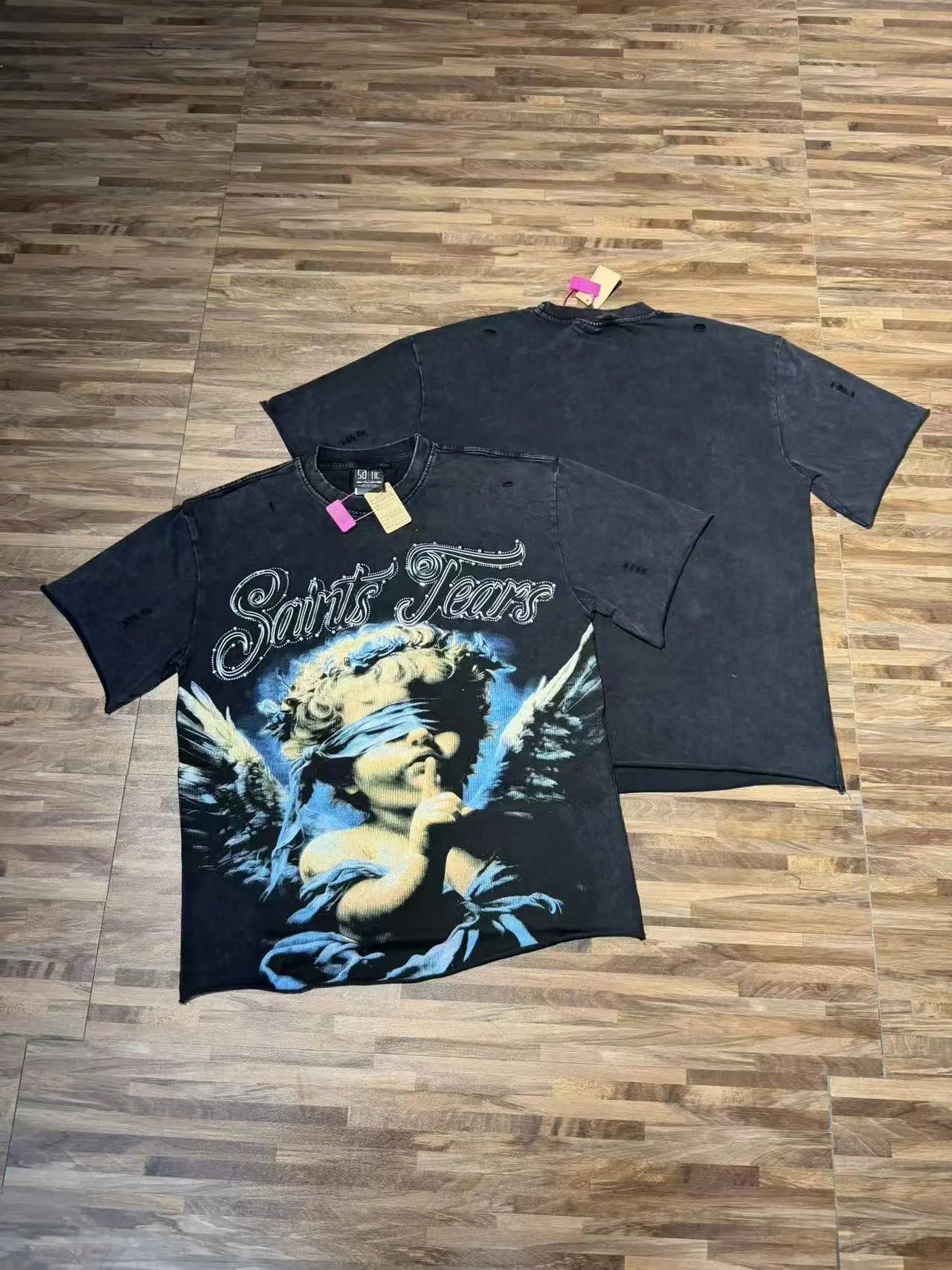 Saints Global T-Shirts Rhinestone Graphic T-Shirt — S7703 Black