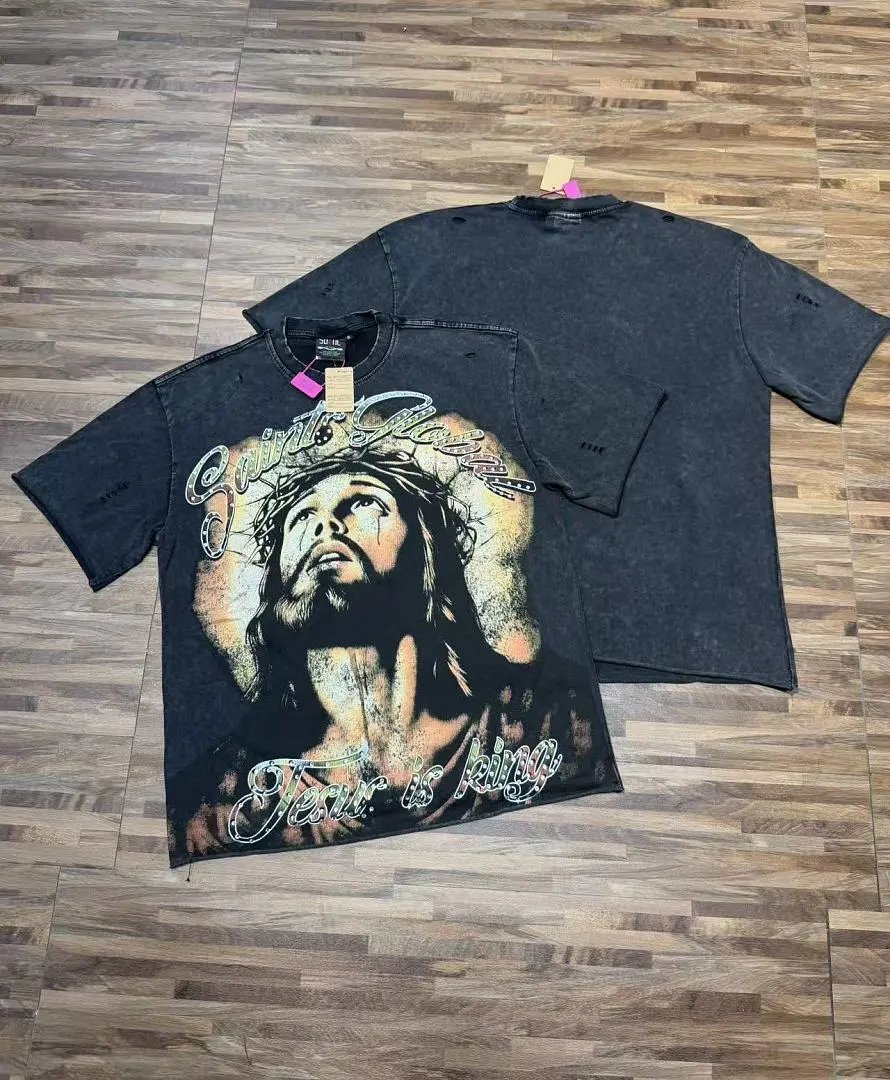 Saints Global T-Shirts Rhinestone Graphic T-Shirt — S7107 Black