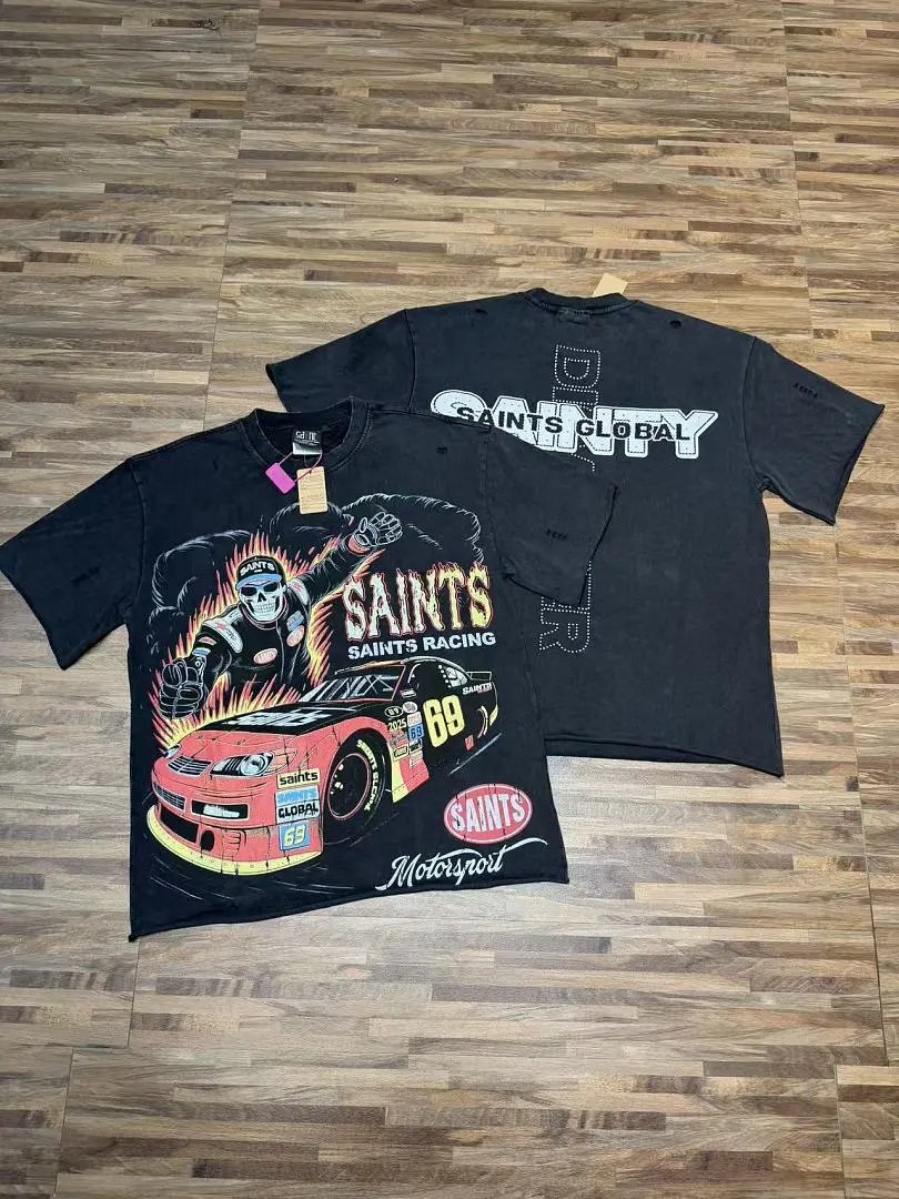 Saints Global T-Shirts Rhinestone Graphic T-Shirt — S7109 Black