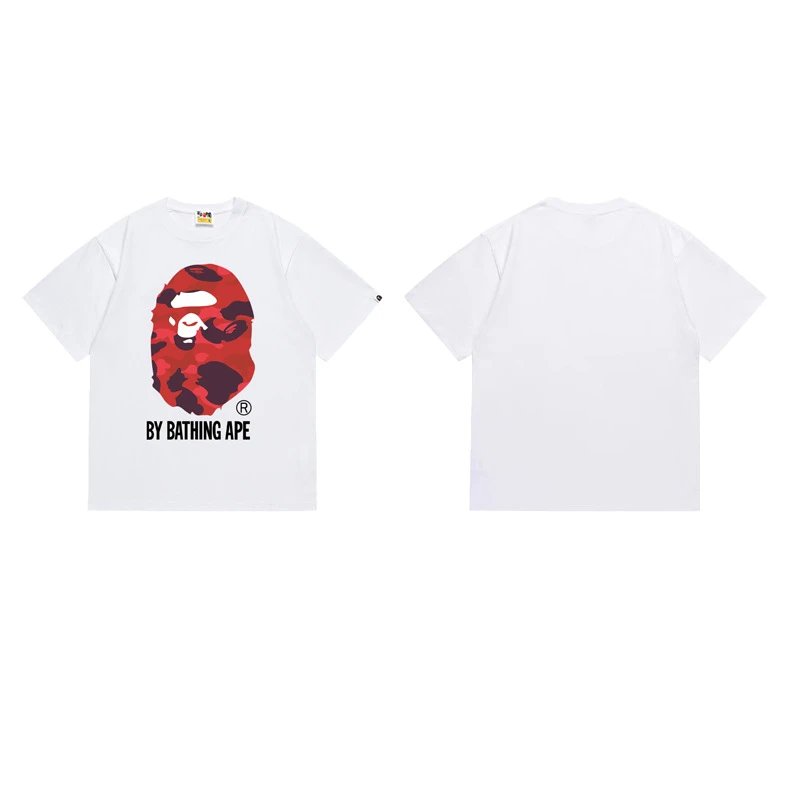 A Bathing Ape T-Shirts Head Graphic — 155 white and red