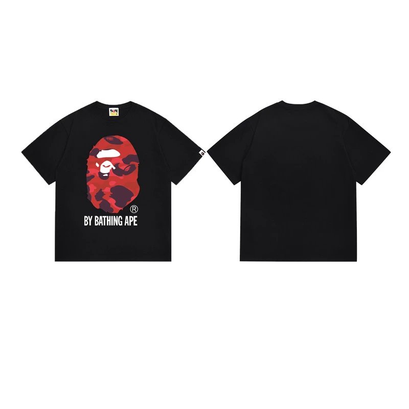 A Bathing Ape T-Shirts Head Graphic — 155 black and red