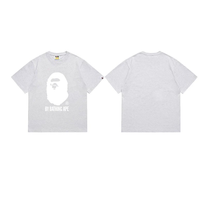 A Bathing Ape T-Shirts Head Graphic Print — 164 gray