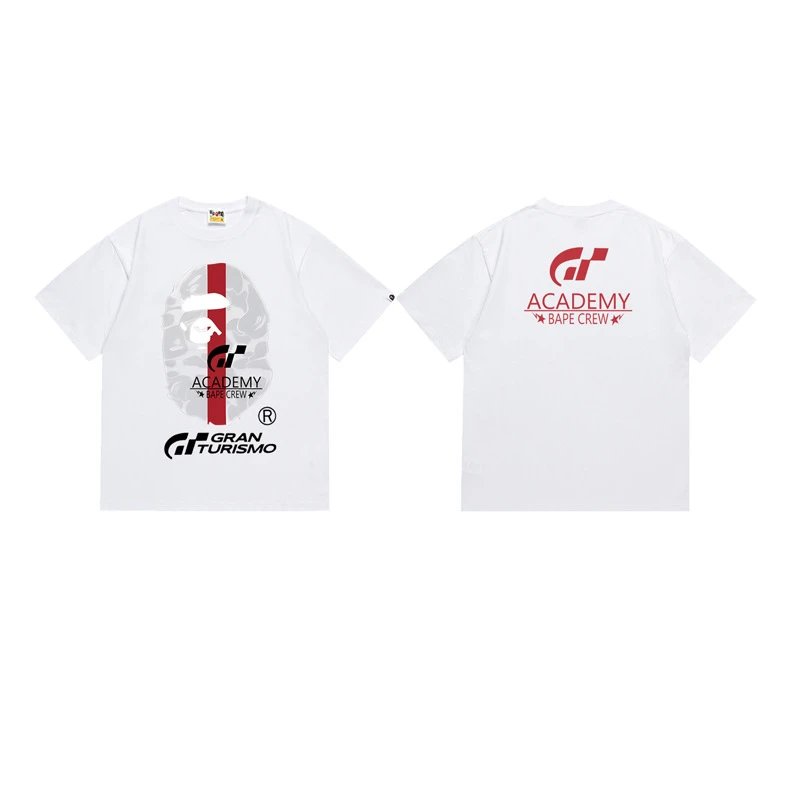 A Bathing Ape T-Shirts Head Graphic Print — 166 white
