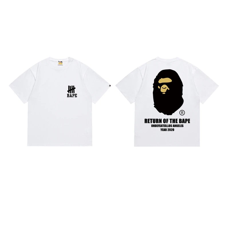 A Bathing Ape T-Shirts Head Graphic Print — 170 white