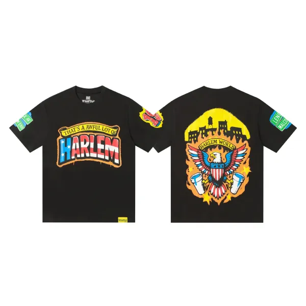 Design That's A Awful Lot Of Cough Syrup x Harlem World Graphic Print Black T-Shirt T-Shirts - 1