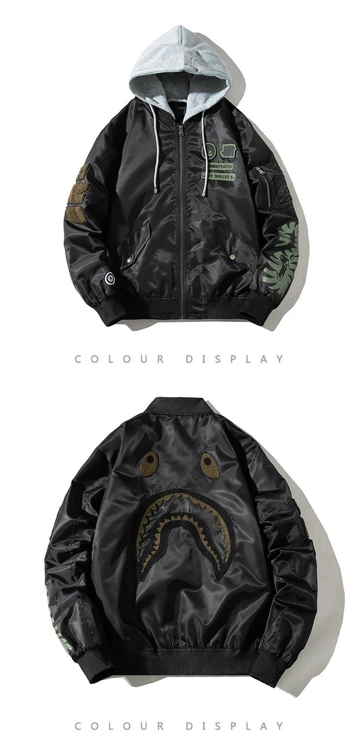A Bathing Ape Bomber Jacket Army Green with Hooded Layer Outerwear - 12