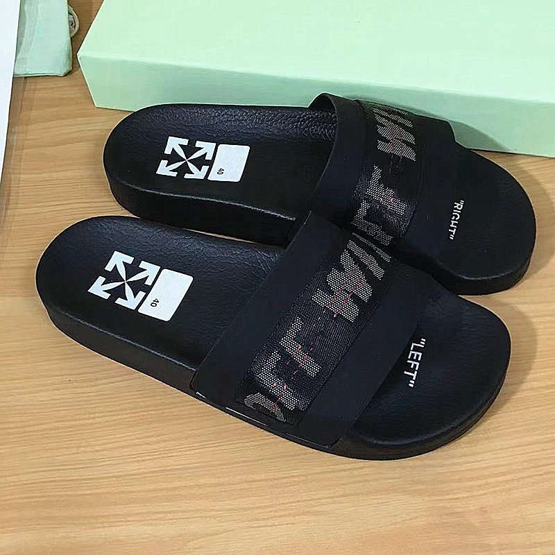 Off-White Industrial Belt Slide Sandals Black/Yellow - 17