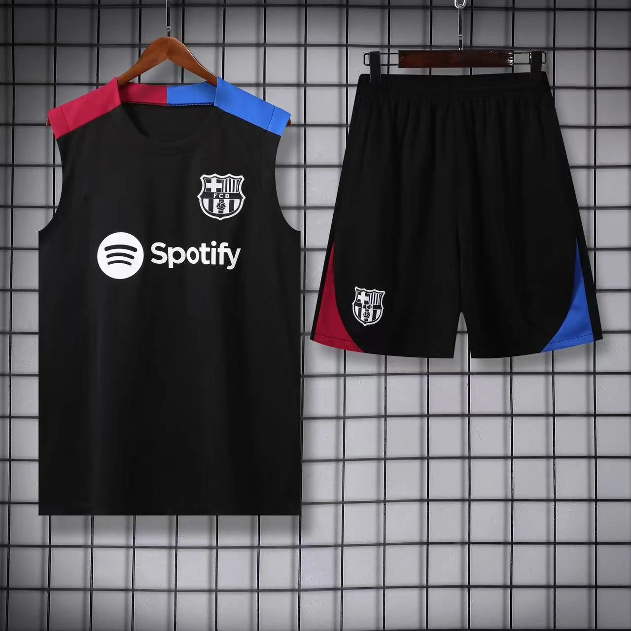 Atlético de Madrid Football Jerseys Sleeveless jersey and shorts set — 2425 Barcelona black