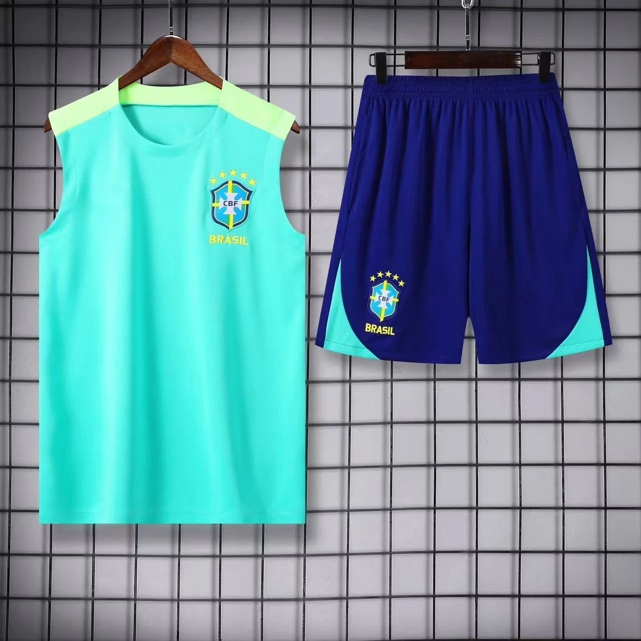 Atlético de Madrid Football Jerseys Sleeveless jersey and shorts set — 2425 Brazilian Green