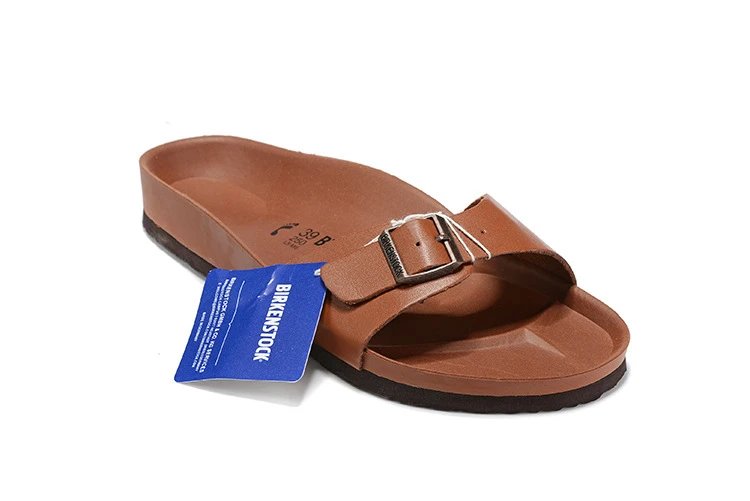 Birkenstock Sandals Madrid single-strap buckle — Slippers all brown 34-46 Male and female code