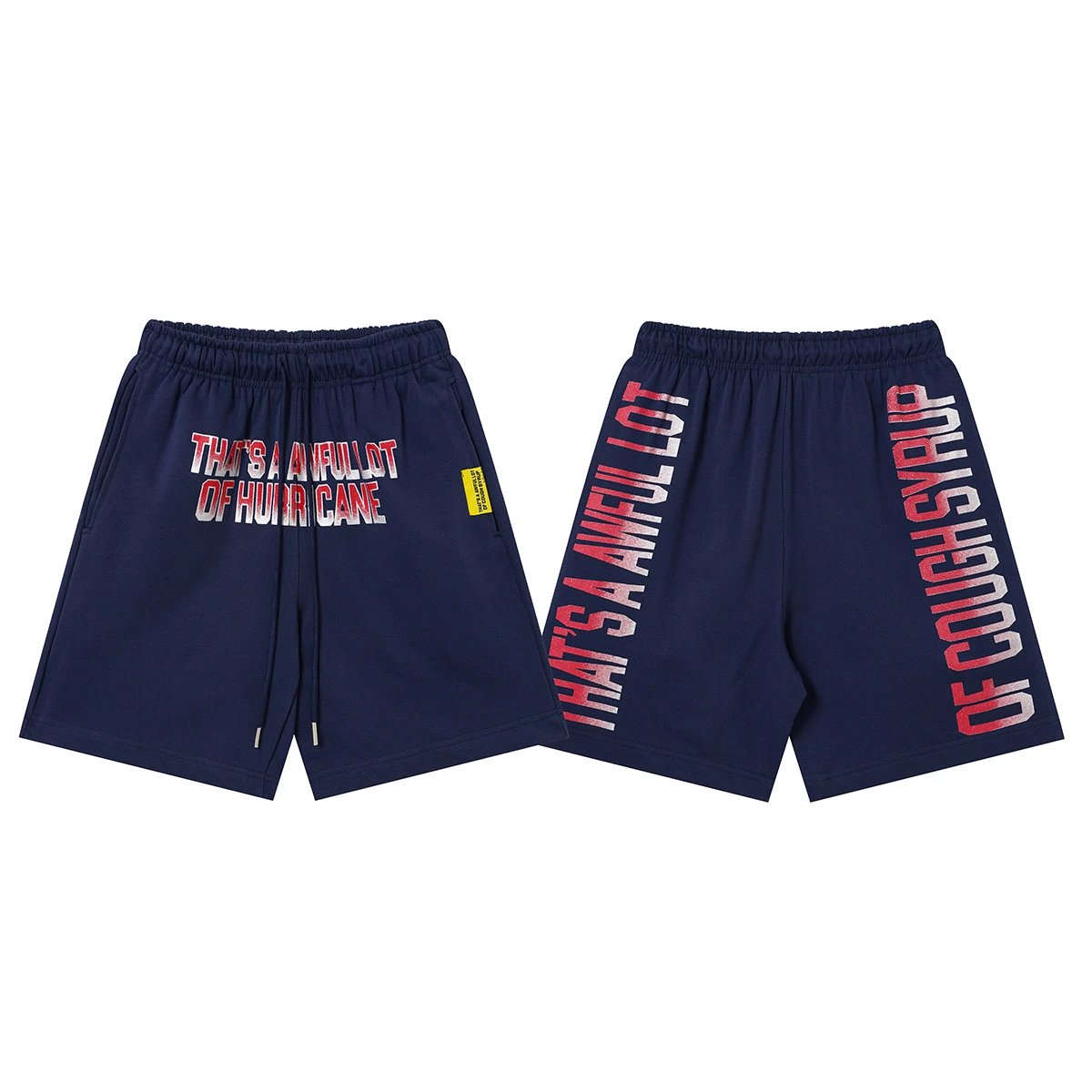 Unbranded Shorts Graphic Print Drawstring — T 2505##Navy blue