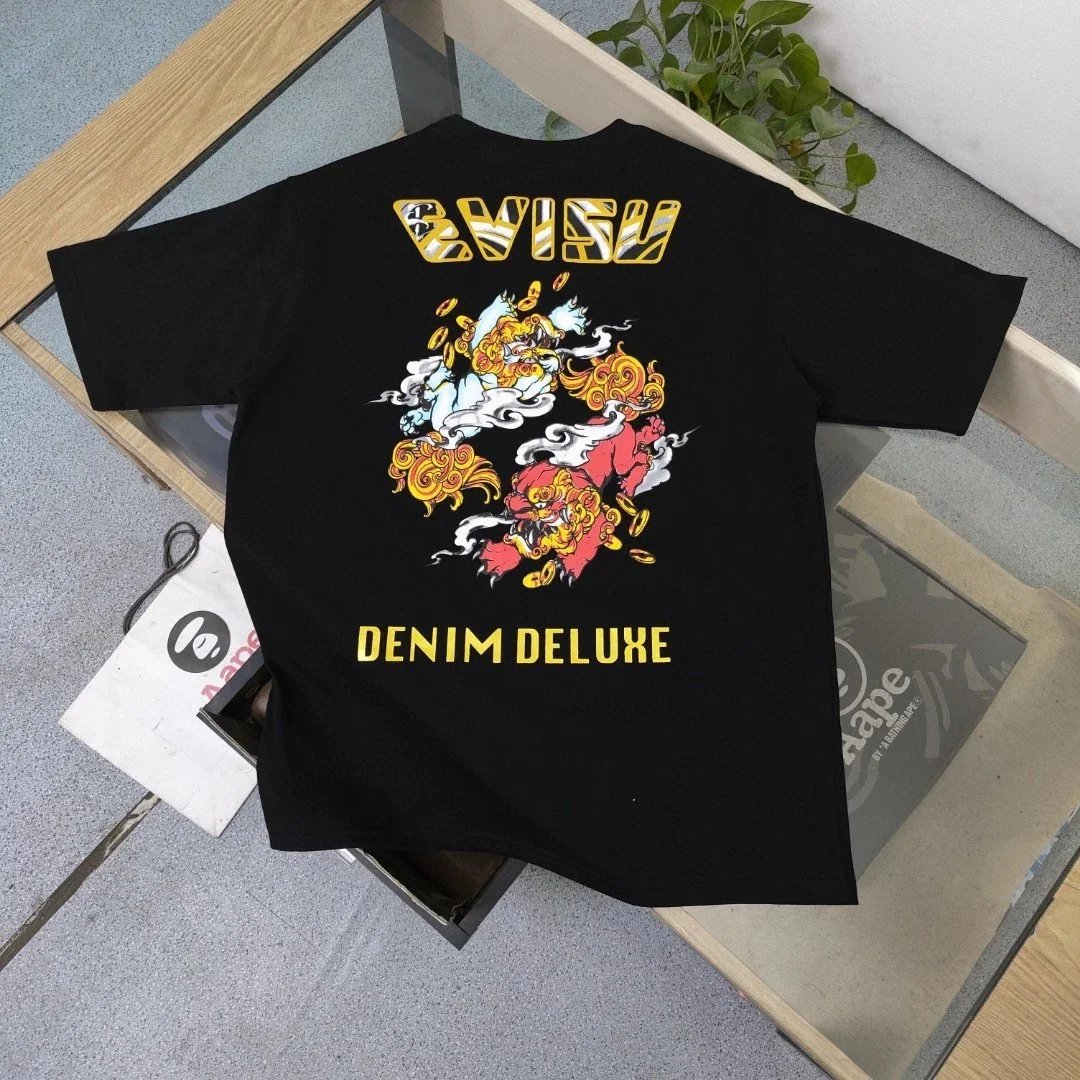 Evisu T-Shirts Short-Sleeve Seagull Logo Print T-Shirt — 24