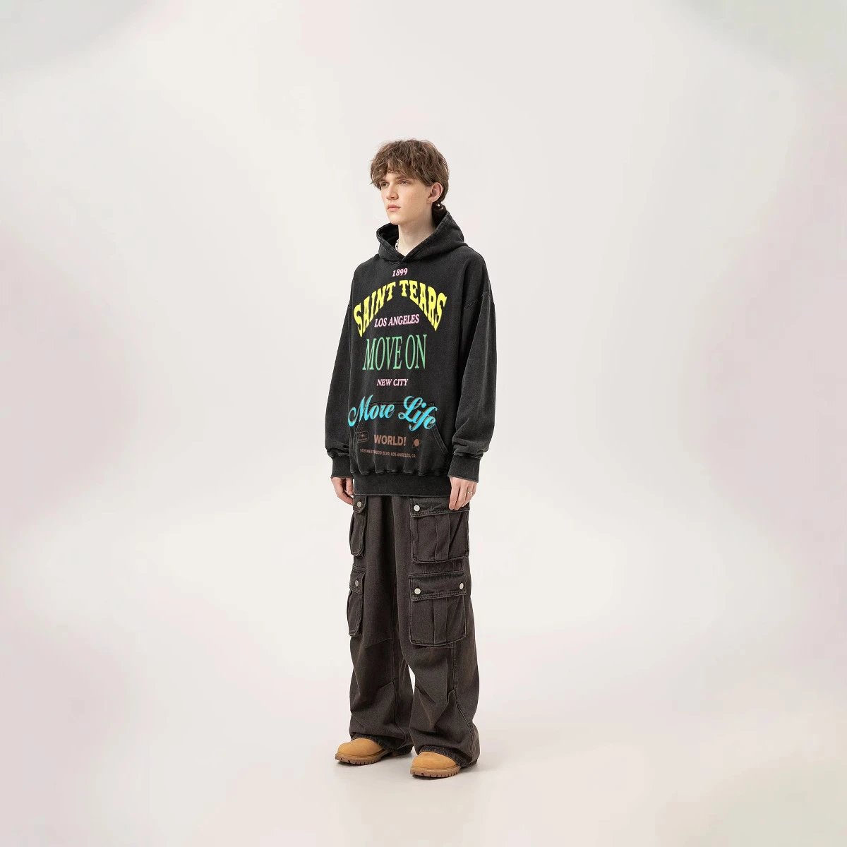 Unbranded Hoodies & Sweatshirts Washed Graphic Print Pullover Hoodie image 2