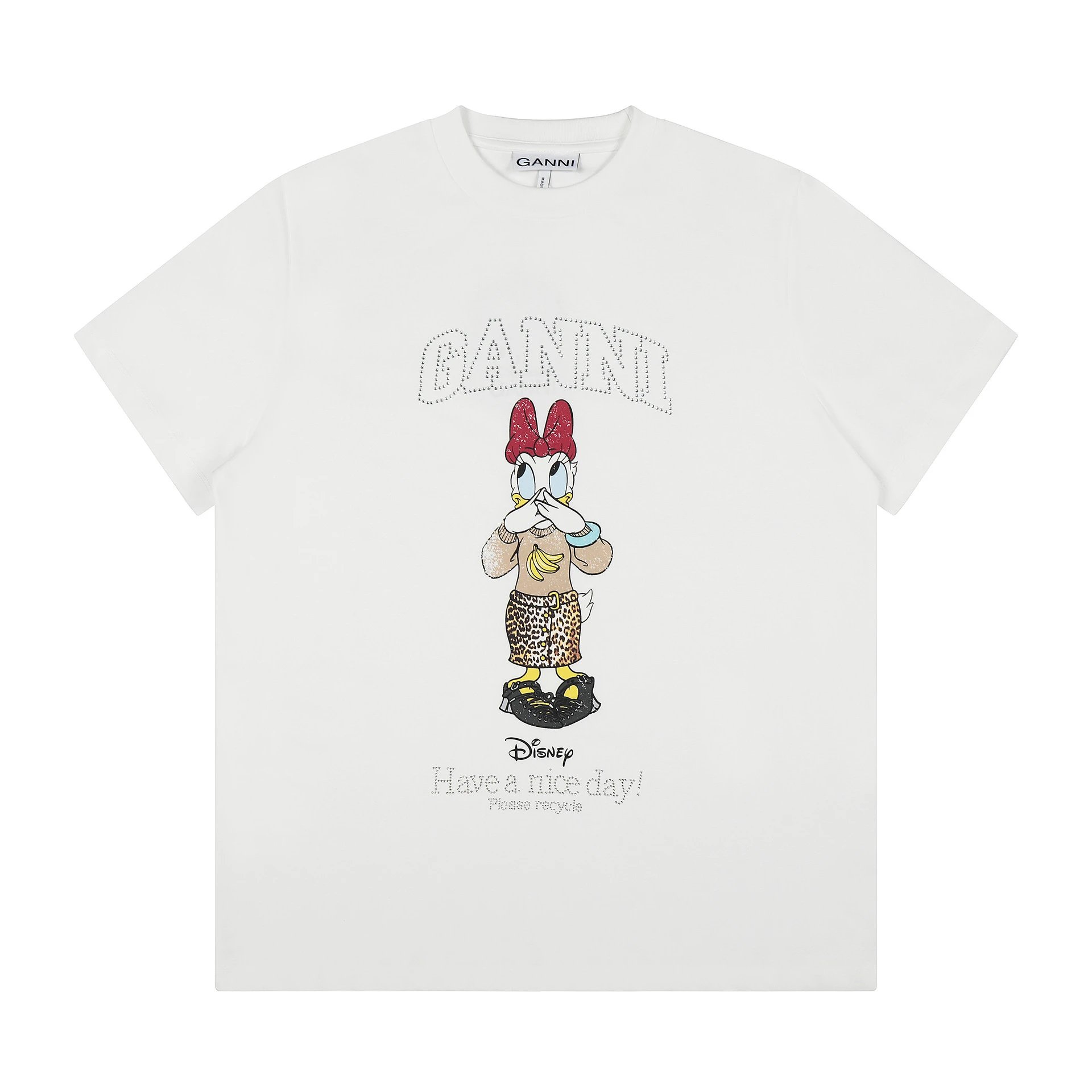 GANNI T-Shirts Graphic Print Short-Sleeve T-Shirt — GA87
