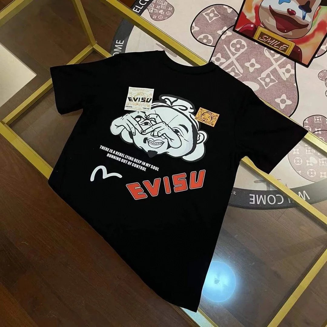Evisu T-Shirts Short-Sleeve Seagull Logo Print T-Shirt — 32