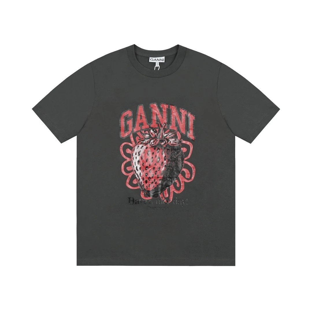 GANNI T-Shirts Graphic Print Short-Sleeve T-Shirt — 35