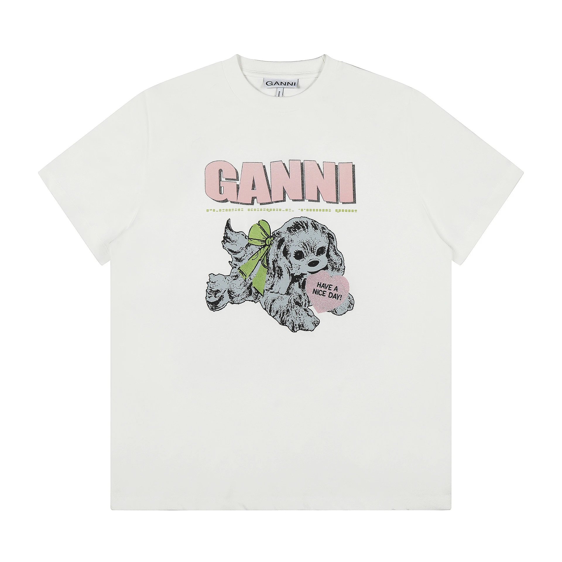 GANNI T-Shirts Graphic Print Short-Sleeve T-Shirt — GA81