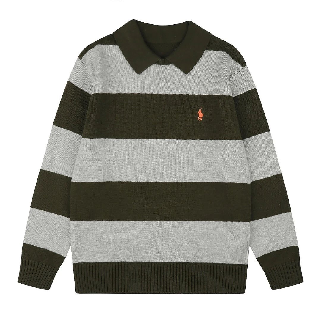 Polo Ralph Lauren DS 006 and 6609 knitwear — DS 6609 Olive green with gray
