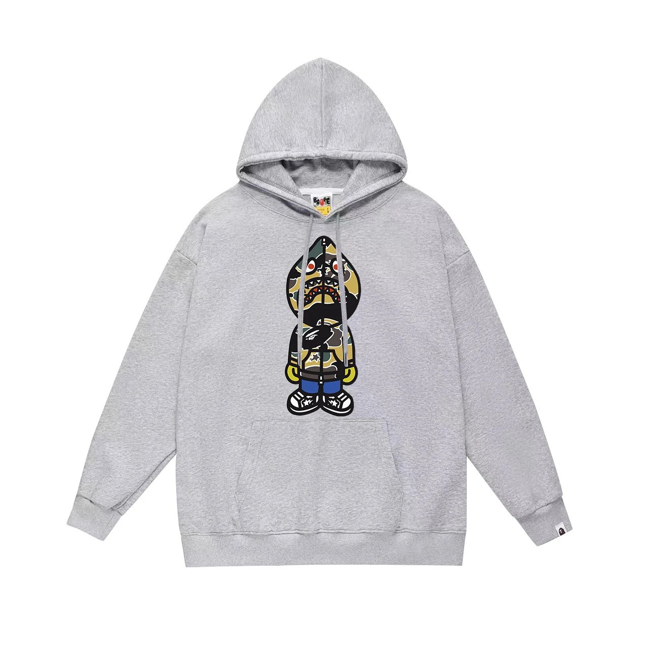 BAPE Hoodies & Sweatshirts Graphic Pullover Hoodie — 638 gray