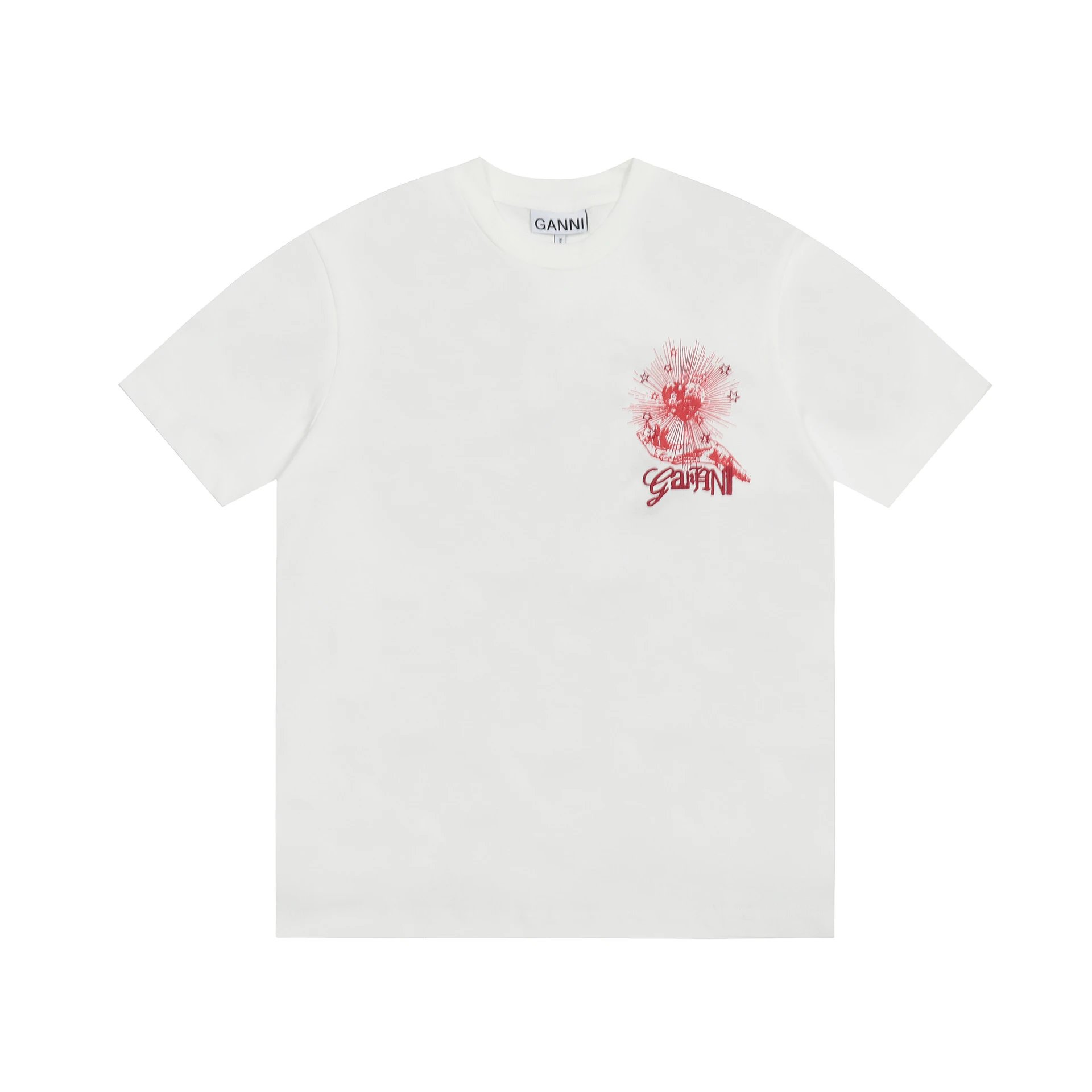 GANNI T-Shirts Graphic Print Short-Sleeve T-Shirt — GA76