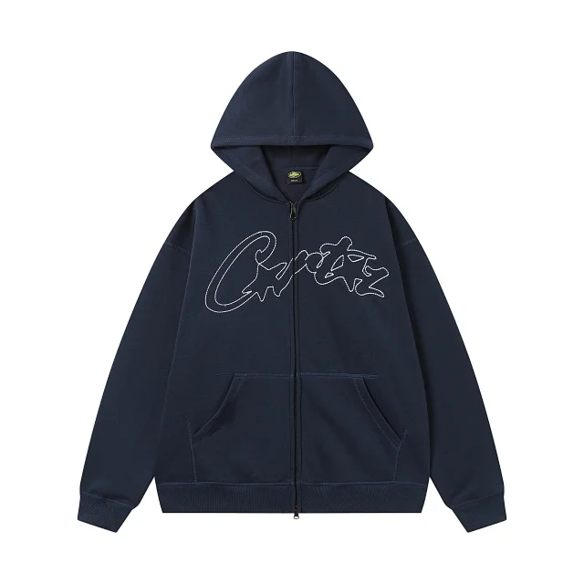Corteiz Hoodies & Sweatshirts Zip-up hooded sweatshirt with embroidered chest emblem product detail image 32
