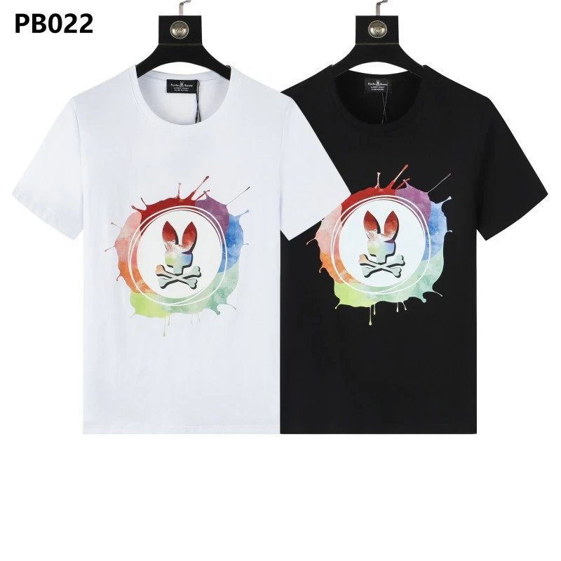 Psycho Bunny T-Shirts Rabbit skull graphic short-sleeve image 3