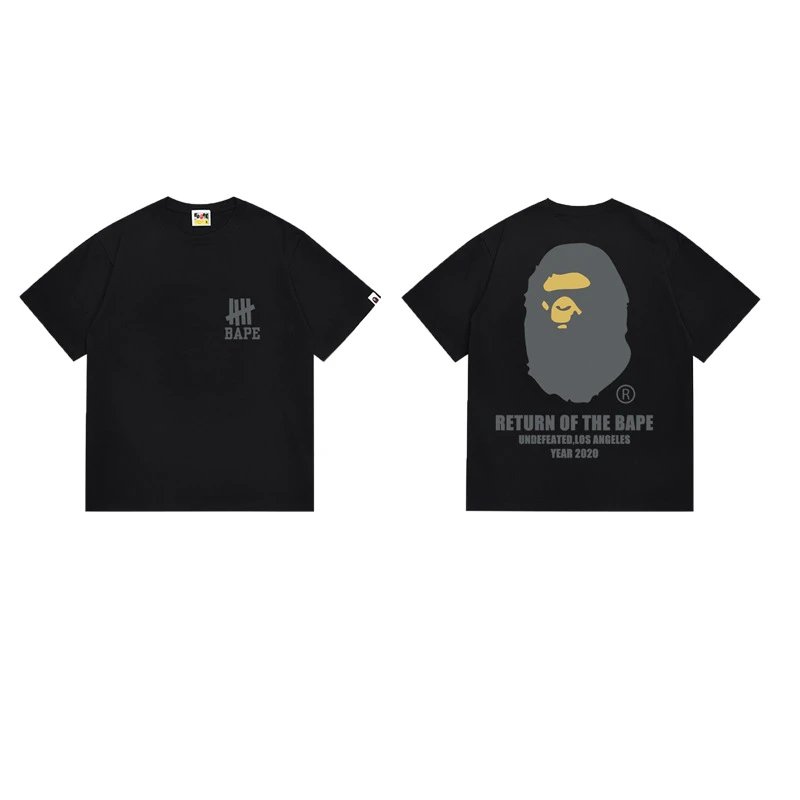 A Bathing Ape T-Shirts Head Graphic Print — 170 black