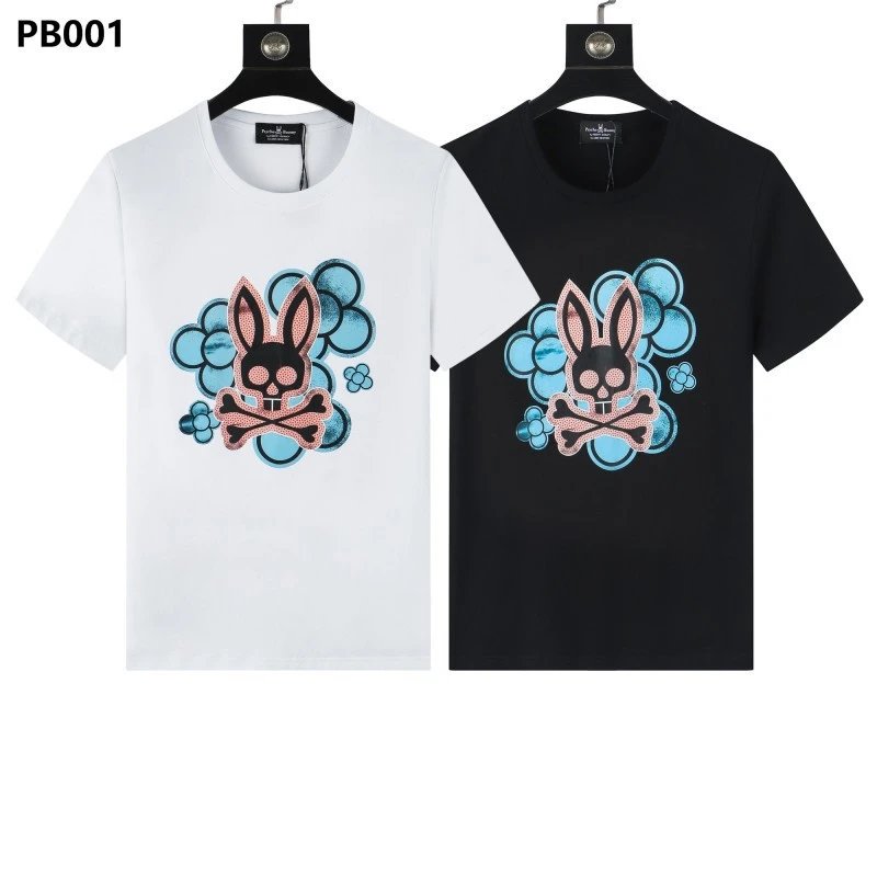 Psycho Bunny T-Shirts Rabbit skull graphic short-sleeve image 5