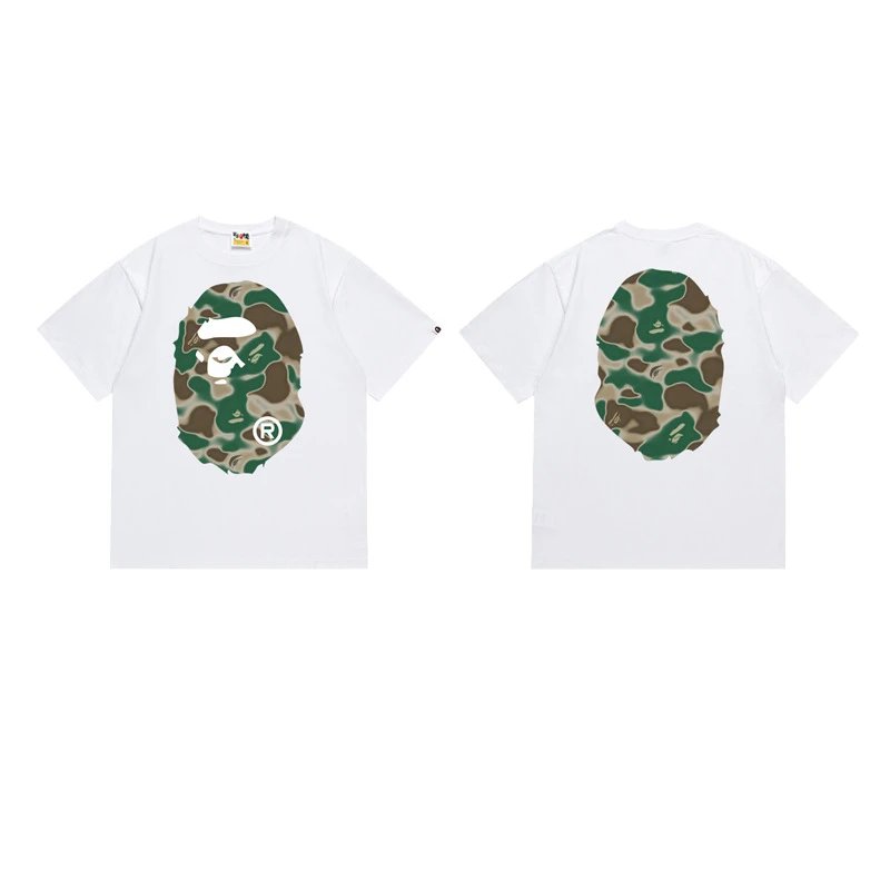 BAPE T-Shirts Short-Sleeve Ape Head Graphic — 174 white