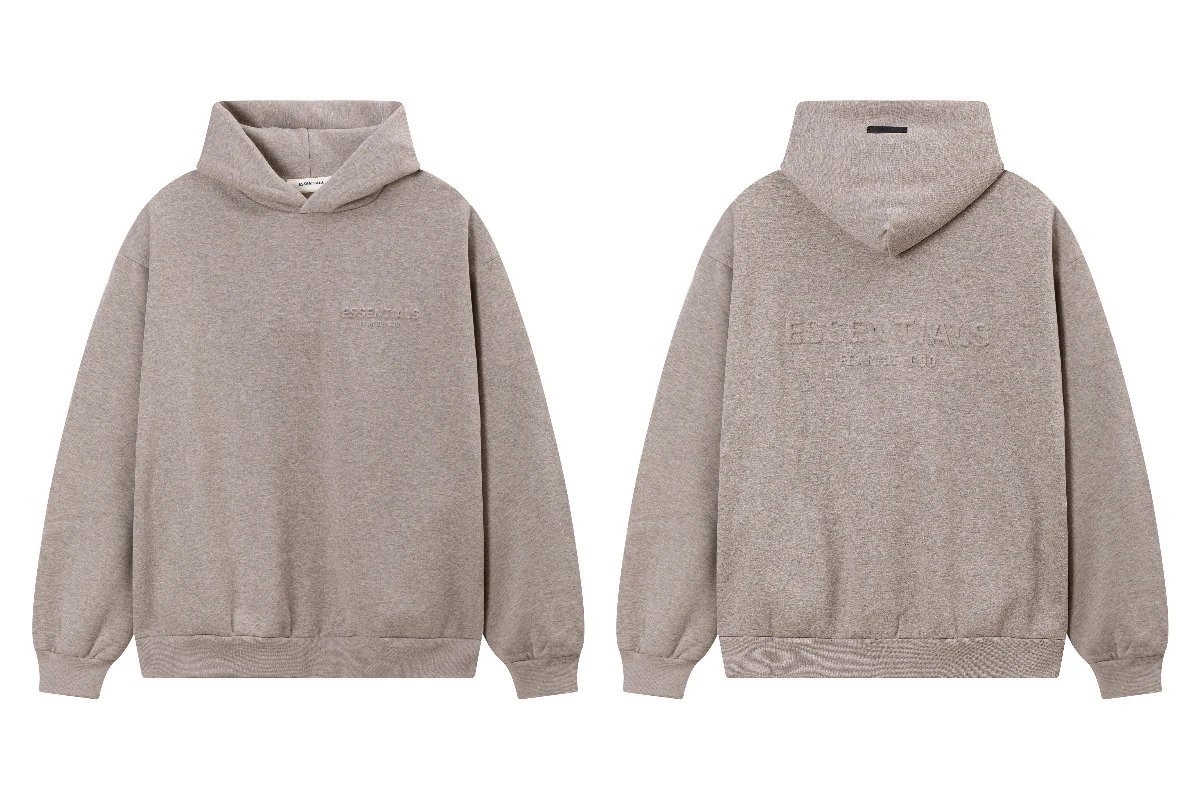 Fear of God ESSENTIALS Hoodies & Sweatshirts Logo Pullover Hoodie — 2266 Flower wheat gray