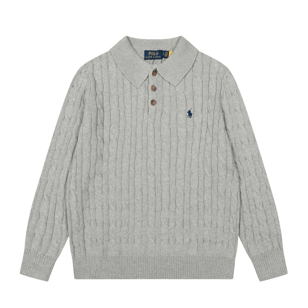 Polo Ralph Lauren Knitwear Cable-Knit Quarter-Zip Sweater — DS 862 gray