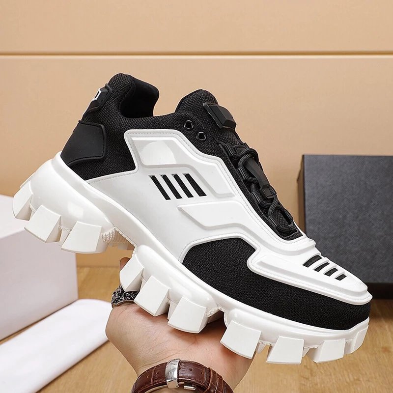 Unbranded Sneakers P5DF-3 Chunky Lug Sole — Black and white