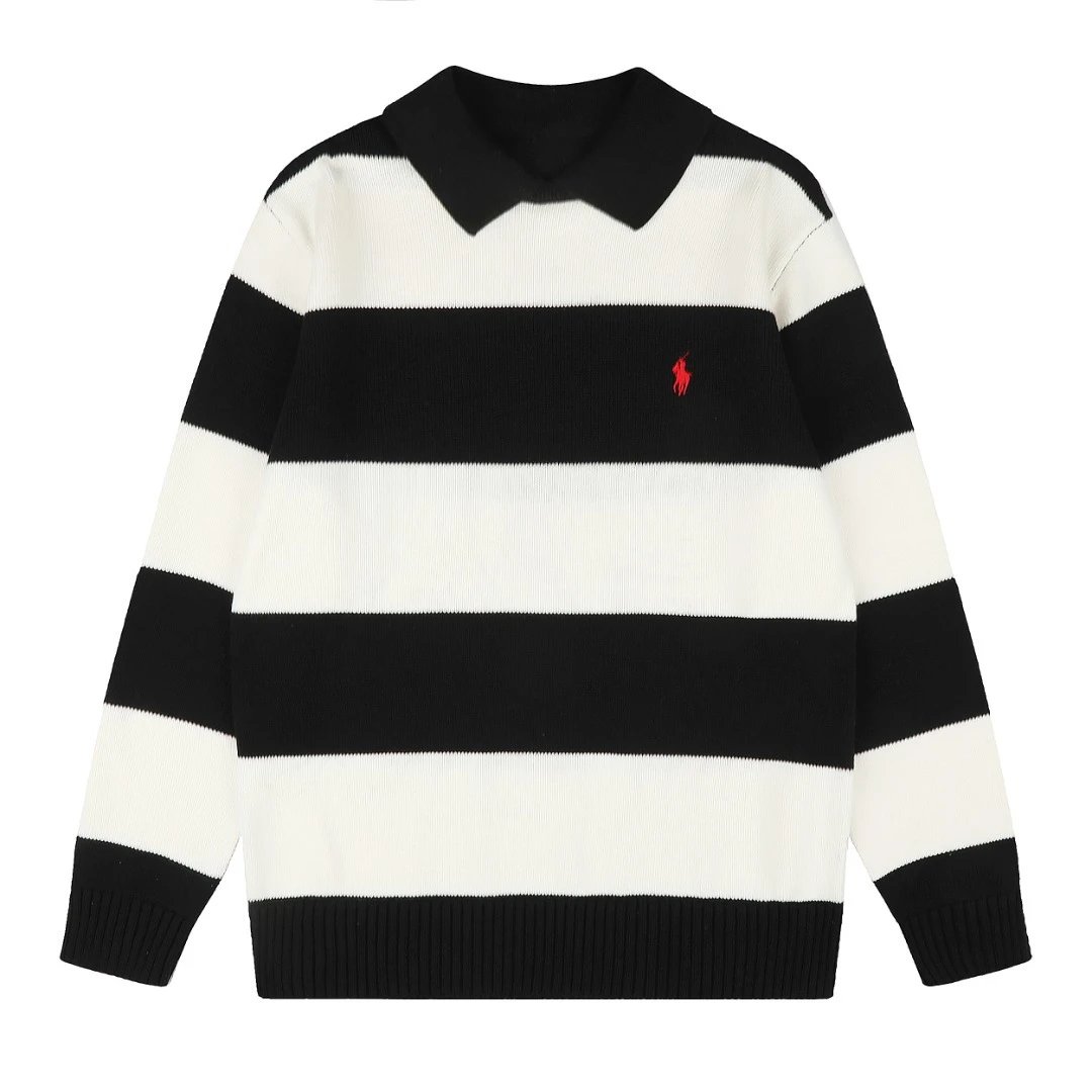 Polo Ralph Lauren DS 006 and 6609 knitwear — DS 6609 Black spliced with white