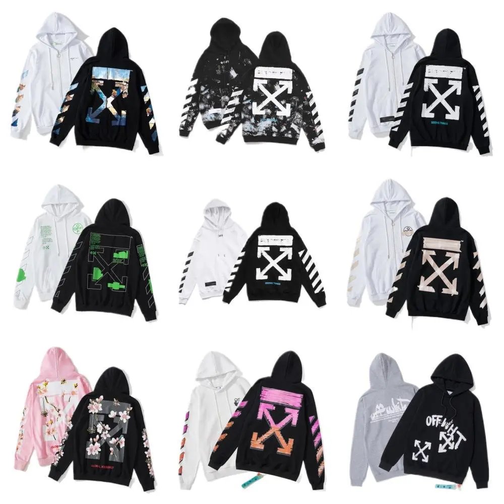 Off-White Black Hoodie with Arrow Design