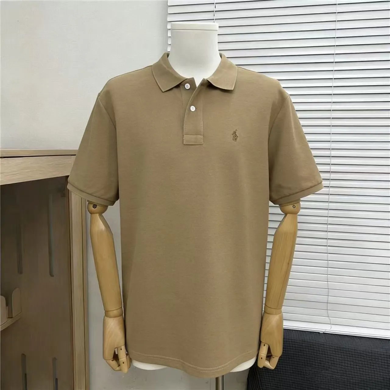 Polo Ralph Lauren Shirts Short-Sleeve Embroidered Pony Shirt — Small khaki color 002