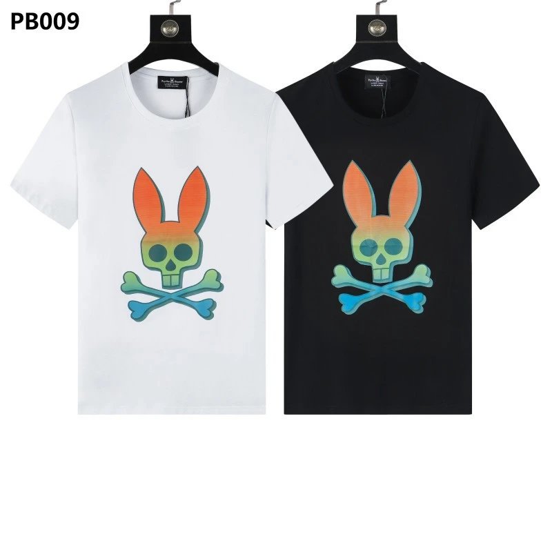 Psycho Bunny T-Shirts Rabbit skull graphic short-sleeve image 4
