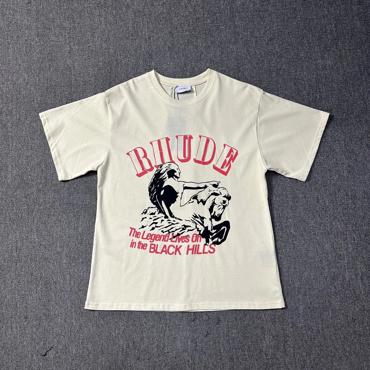Rhude T-Shirts Graphic Print — 1250 Beige apricot