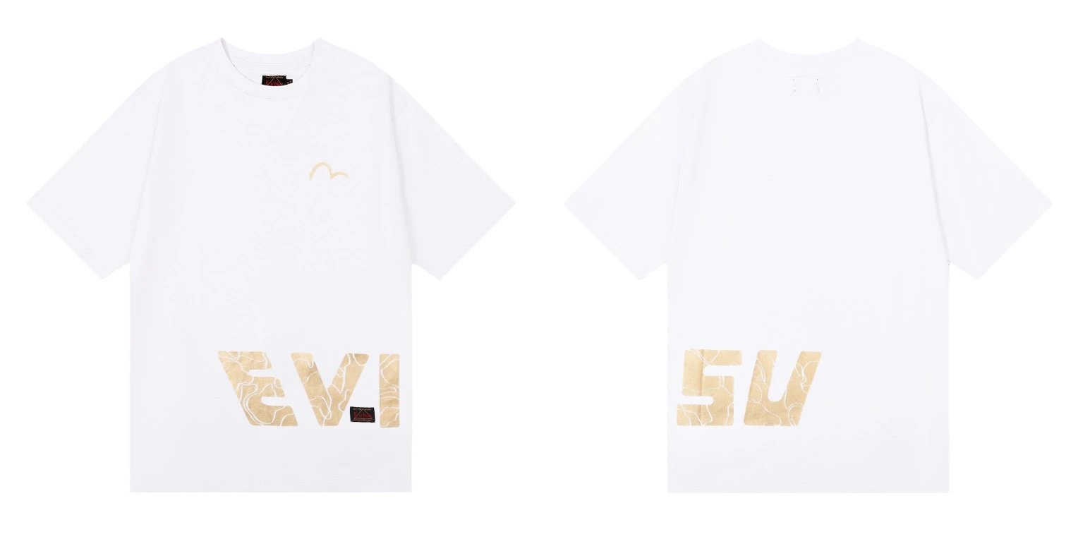 Evisu T-Shirts Short-Sleeve Graphic T-Shirt — QC 019 white