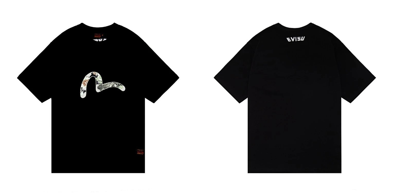 Evisu T-Shirts Short-Sleeve Graphic T-Shirt — QC 05 Black