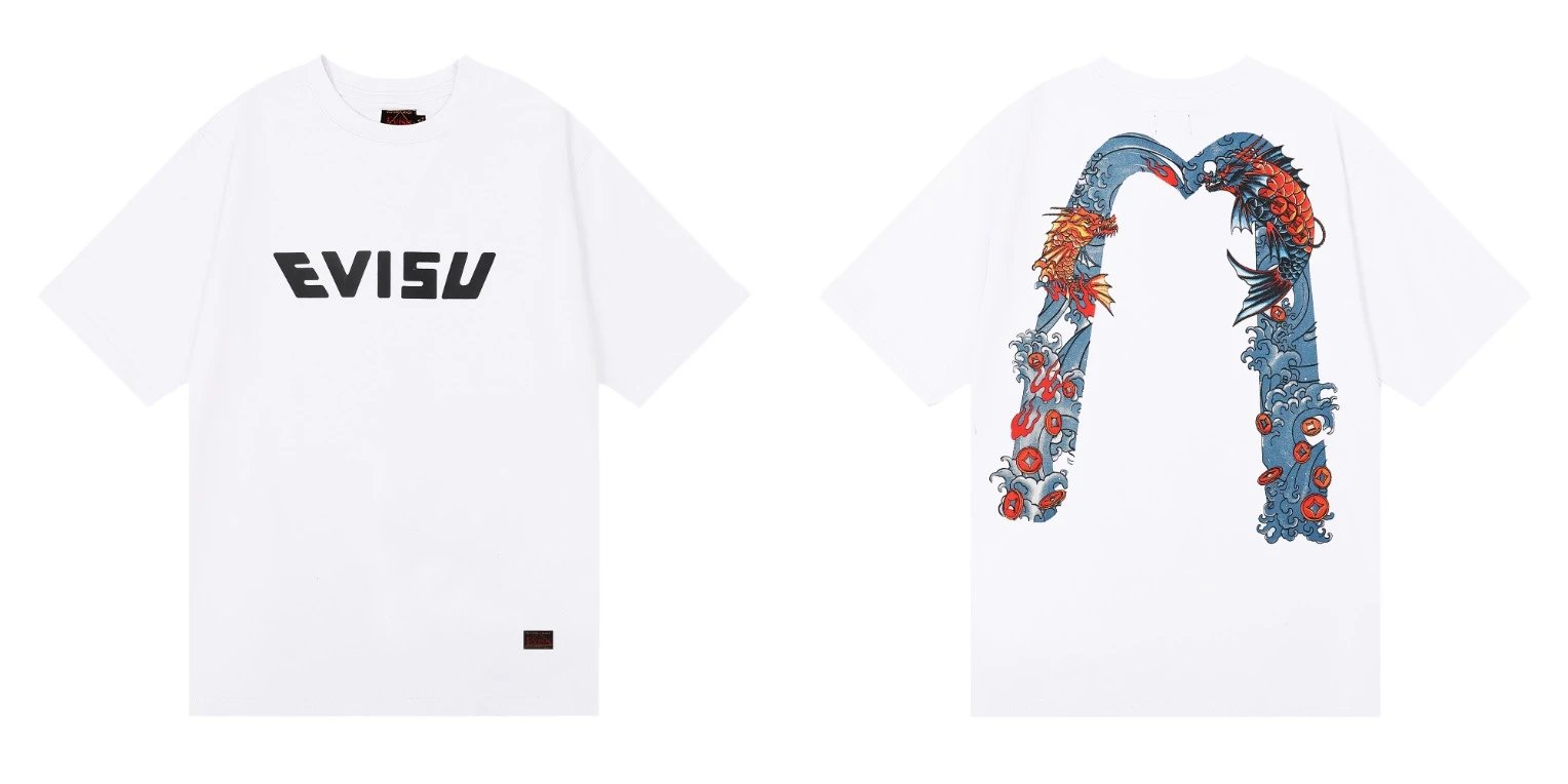 Evisu T-Shirts Short-Sleeve Graphic T-Shirt — QC 011 white