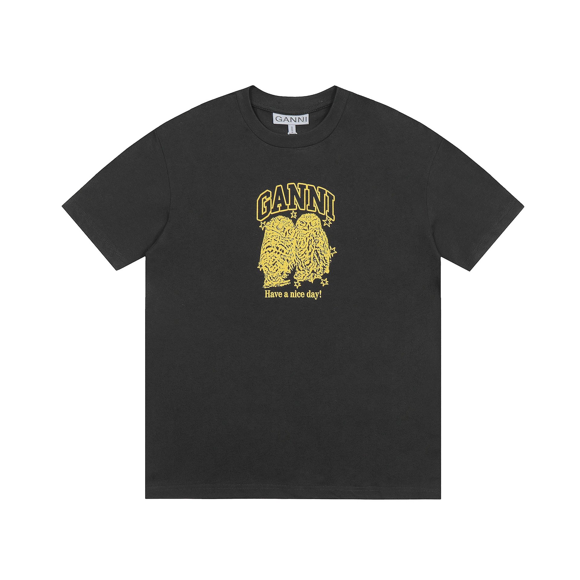 GANNI T-Shirts Graphic Print Short-Sleeve T-Shirt — GA74