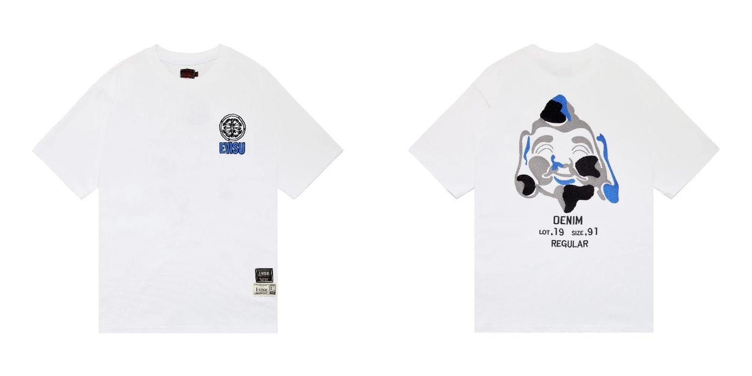 Evisu T-Shirts Short-Sleeve Graphic T-Shirt — QC 07 white