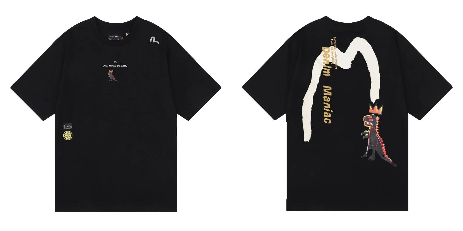 Evisu T-Shirts Short-Sleeve Seagull Logo Print T-Shirt — 36