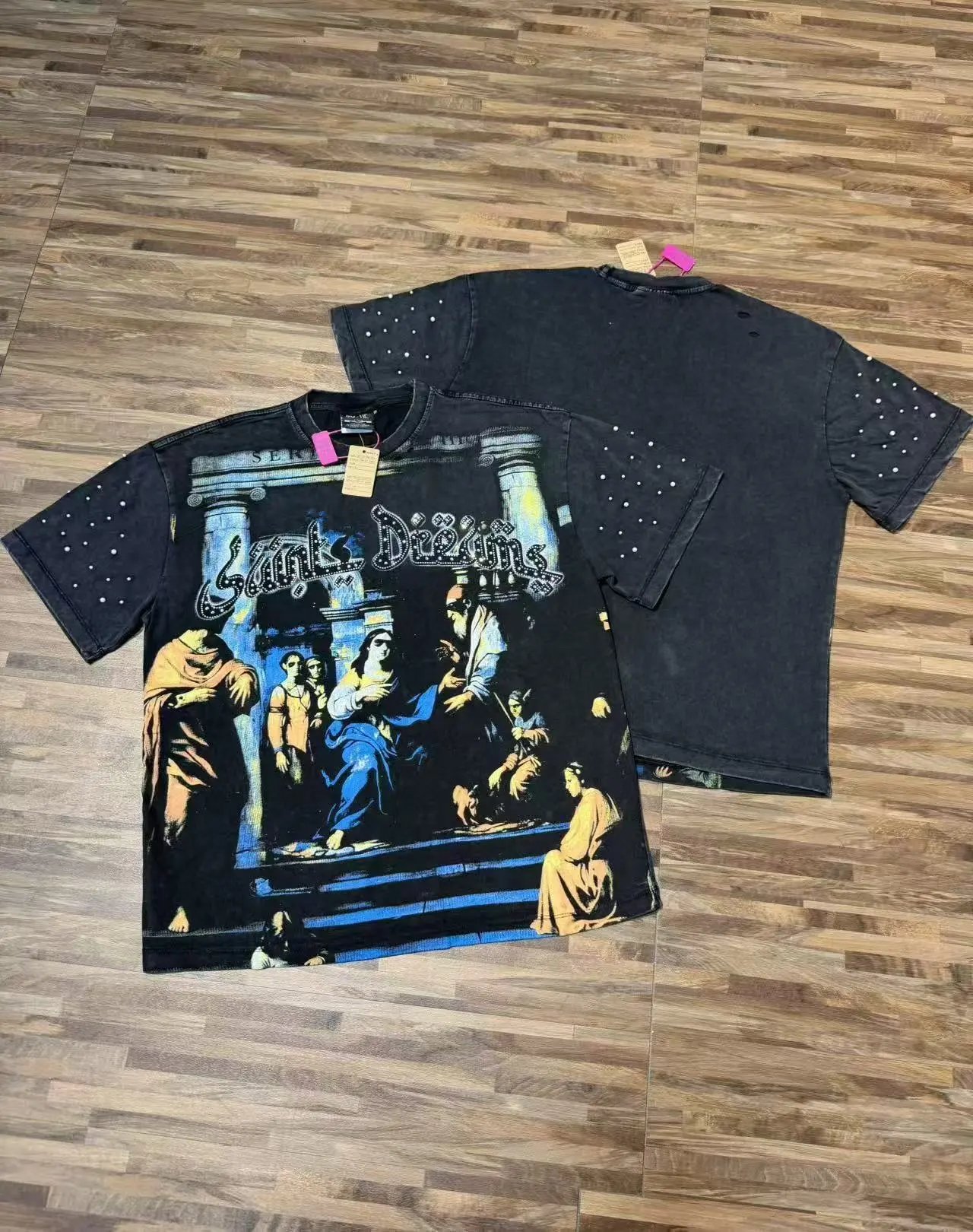 Saints Global T-Shirts Rhinestone Graphic T-Shirt — S7002 Black