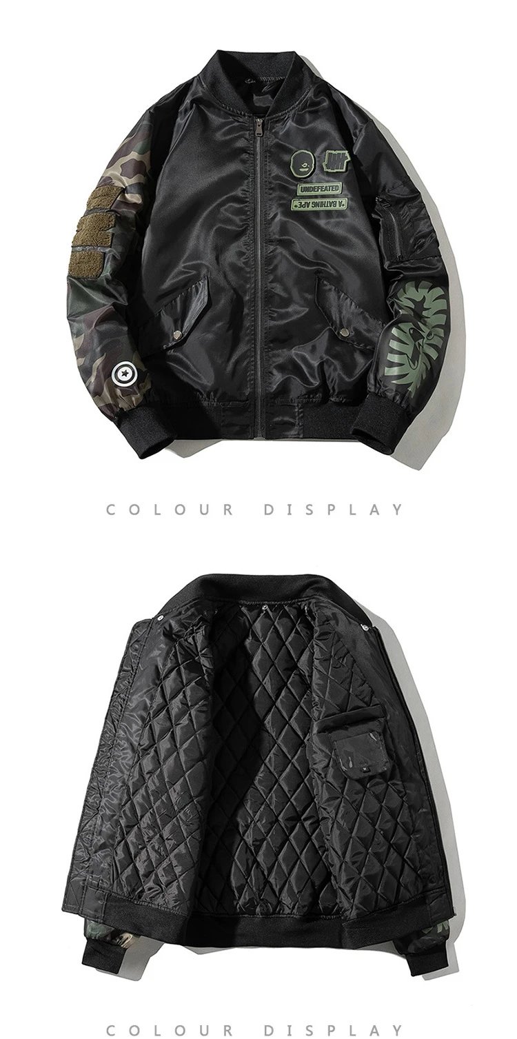 A Bathing Ape Bomber Jacket Army Green with Hooded Layer Outerwear - 17