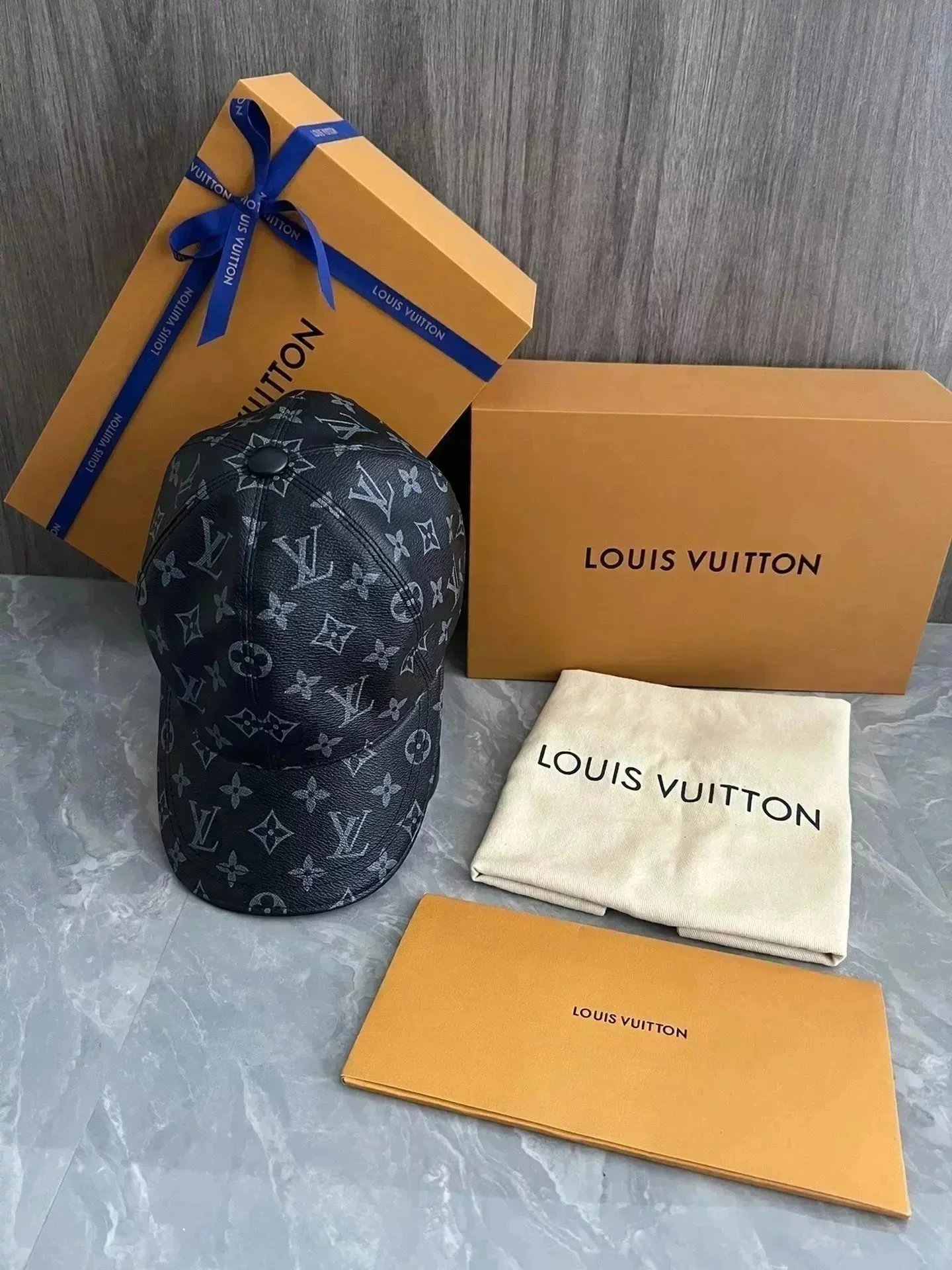 Louis Vuitton Monogram Denim Baseball Cap Navy - 4