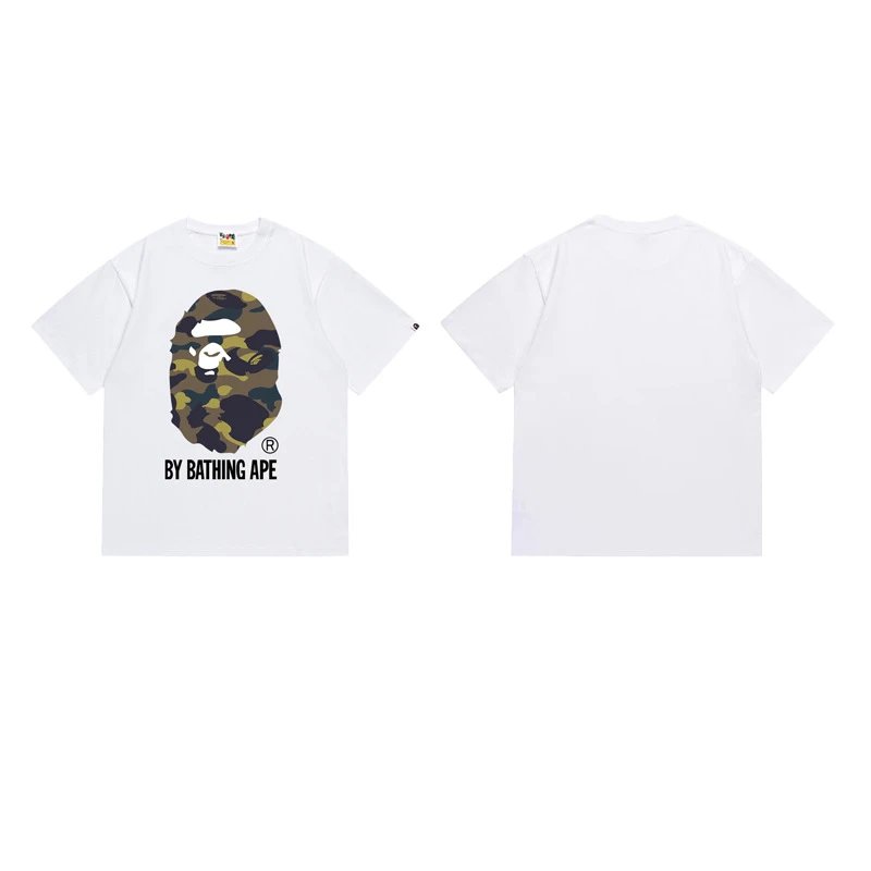 A Bathing Ape T-Shirts Head Graphic — 155 white green