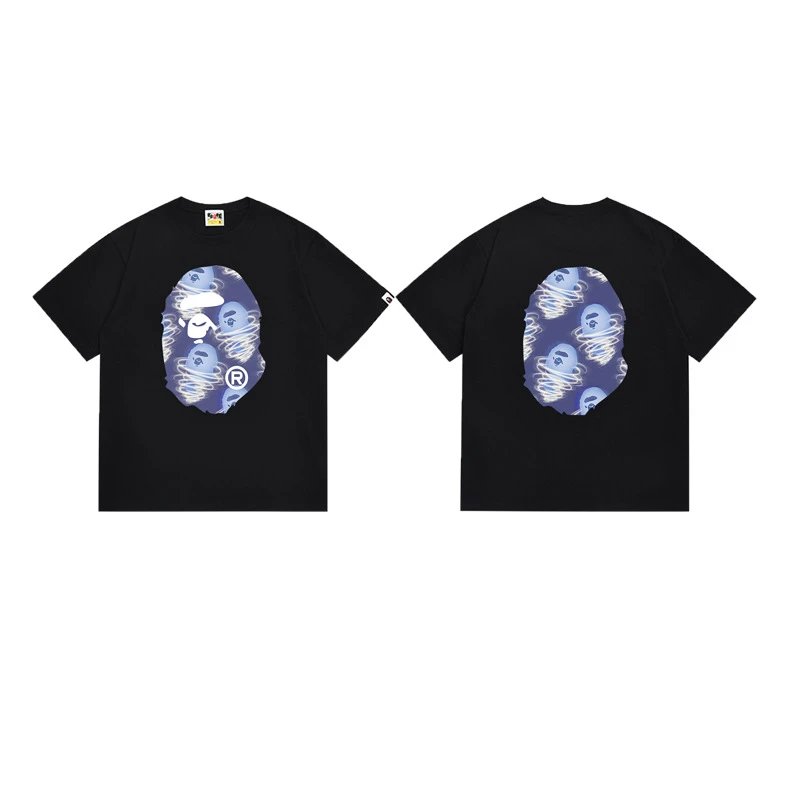 A Bathing Ape T-Shirts Head Graphic Print — 161 black